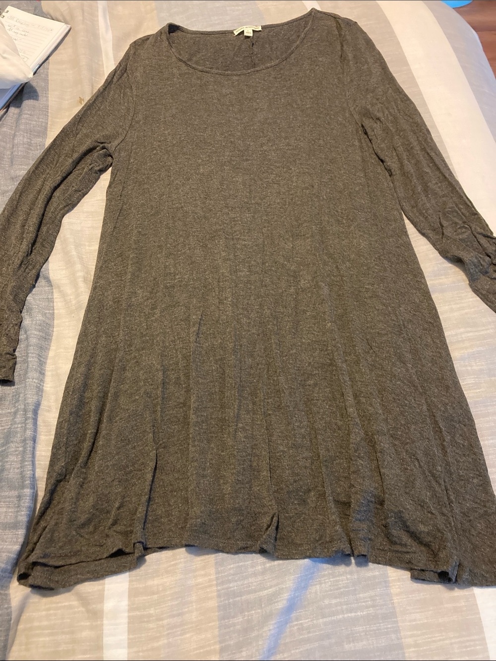 Zenana Outfitters Dark Charcoal Scoop Neck Tunic - L